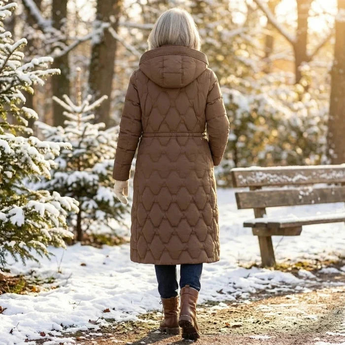 Lumira | Abrigo largo acolchado con capucha
