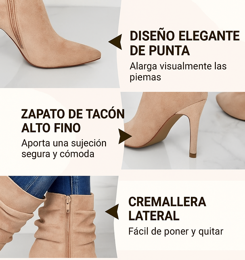Catalina | Botines de tacón fino con punta