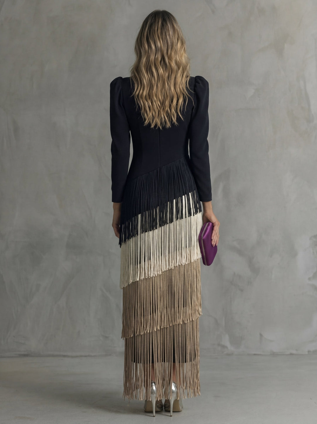 Clara | Vestido de Ceremonia con Flecos en Cascada