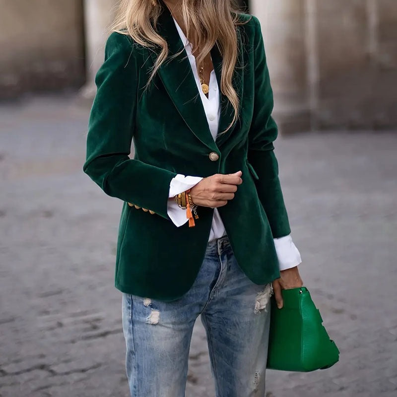 Lía - Blazer elegante de terciopelo
