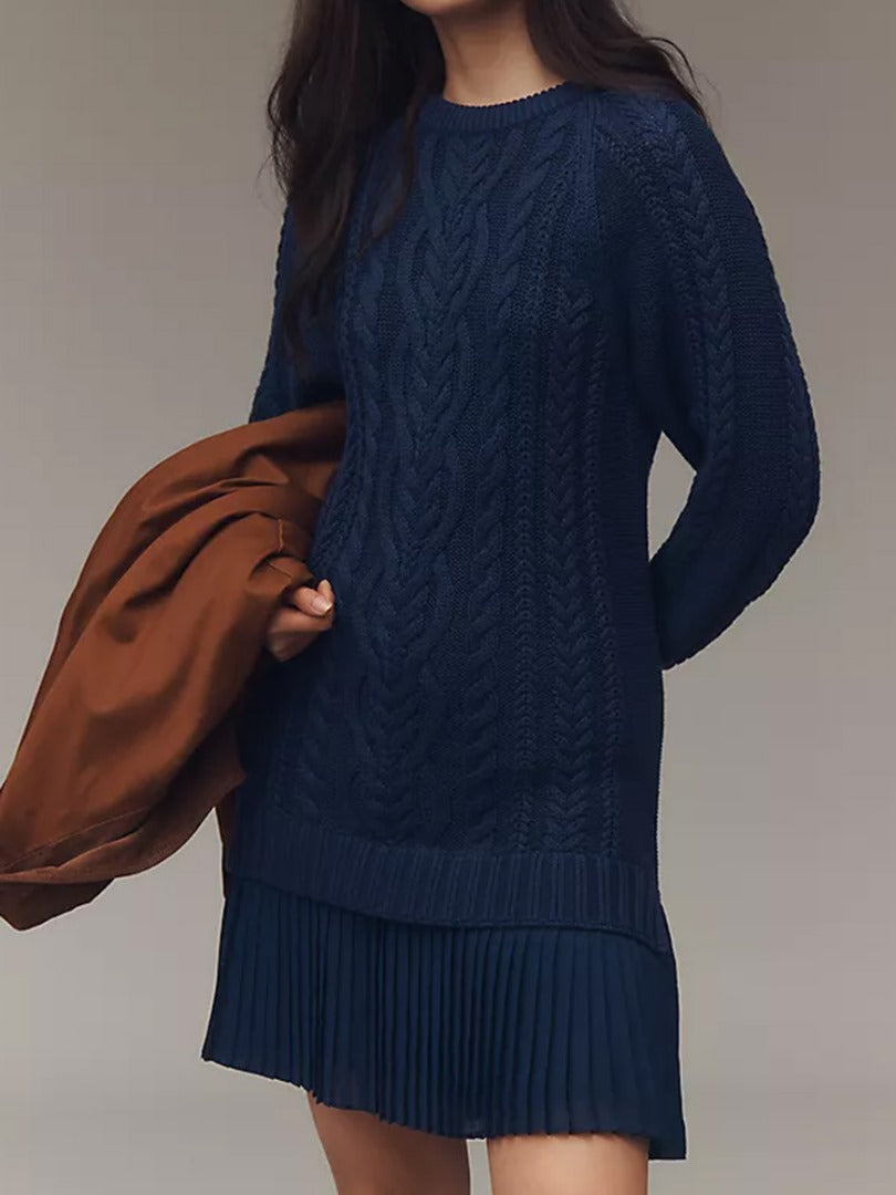Sofía - Vestido de punto con falda plisada