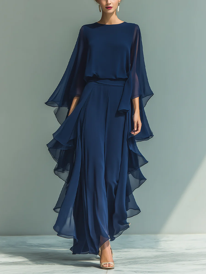Aurora | Conjunto Elegante en Chiffon con Volantes