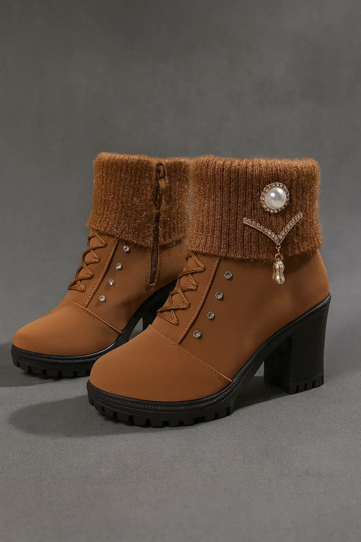 Elena | Botas de tacón grueso y cálidas