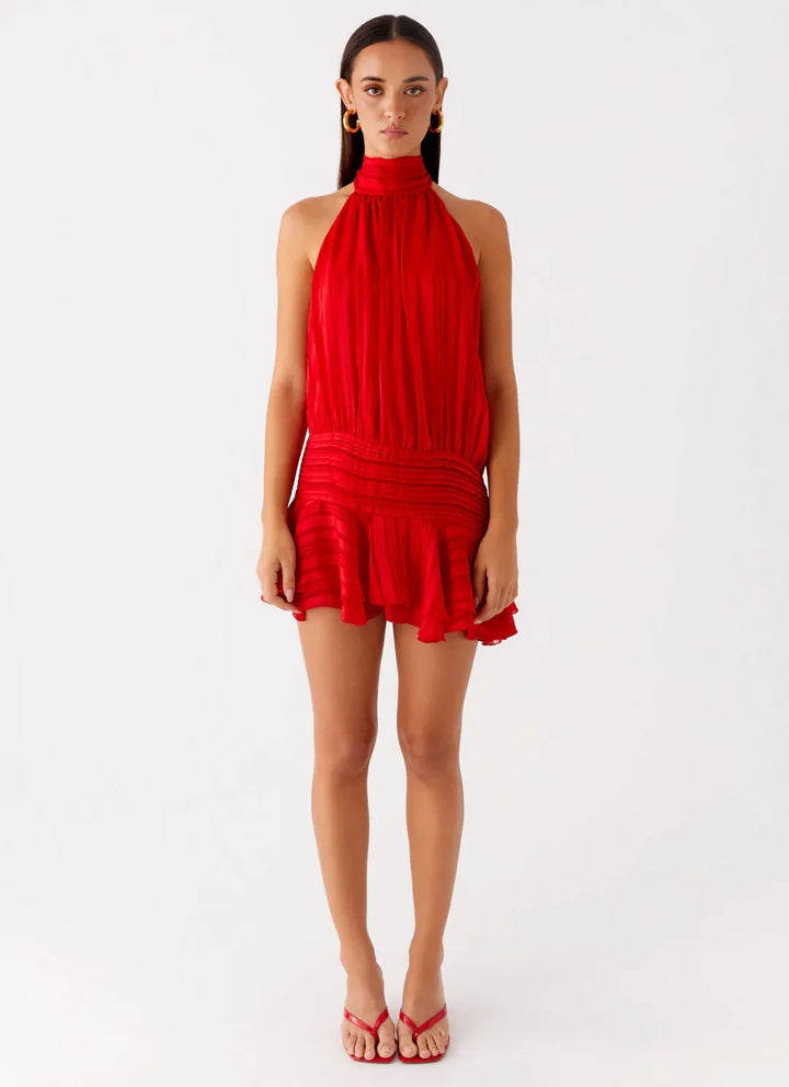 Elia - Mini vestido casual con escote halter