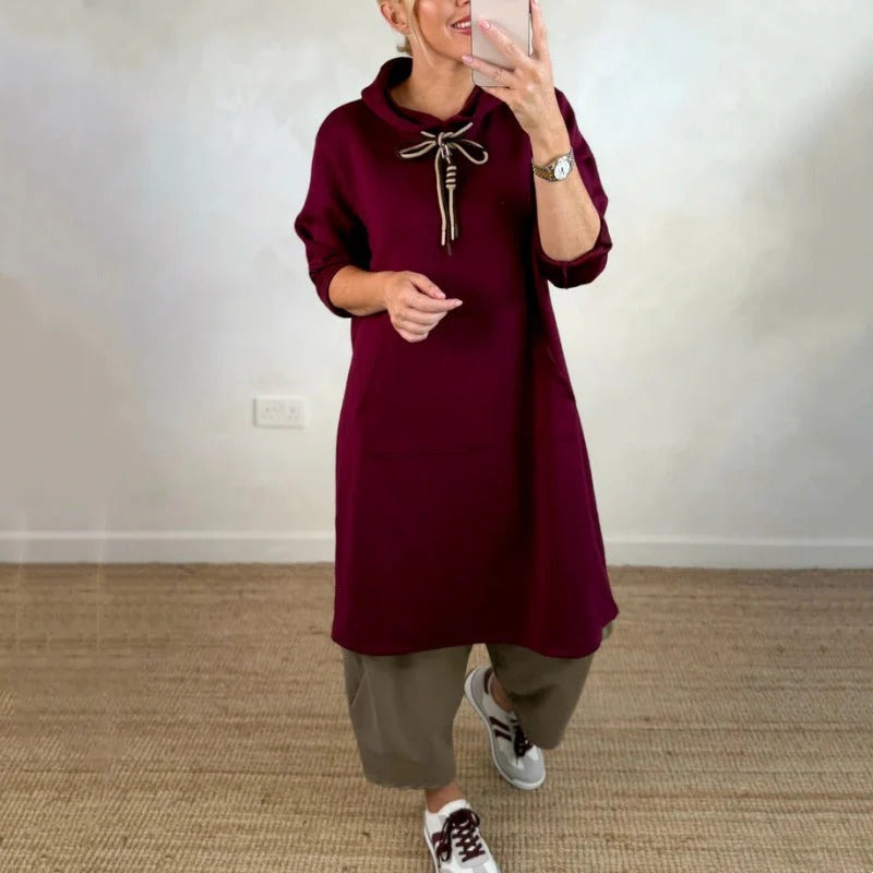 Lorena - Sudadera larga oversized con capucha