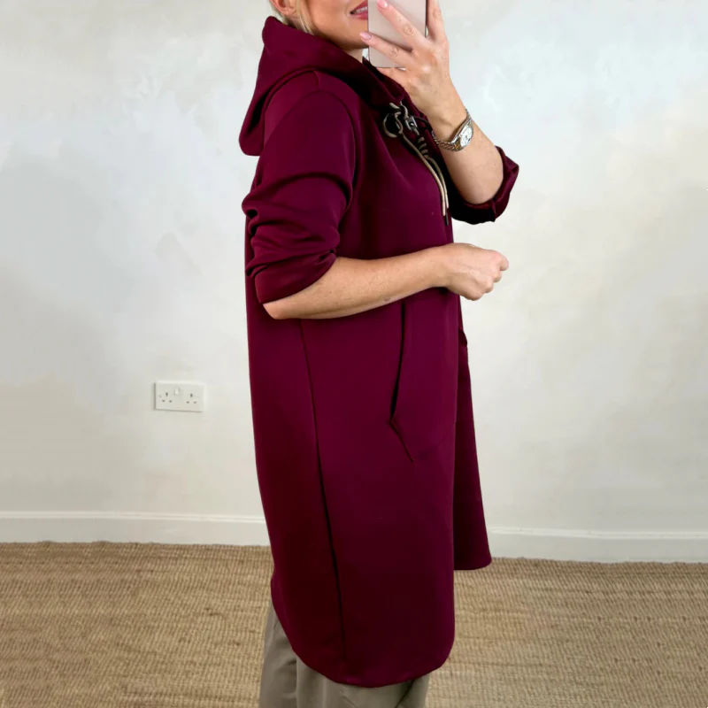 Lorena - Sudadera larga oversized con capucha