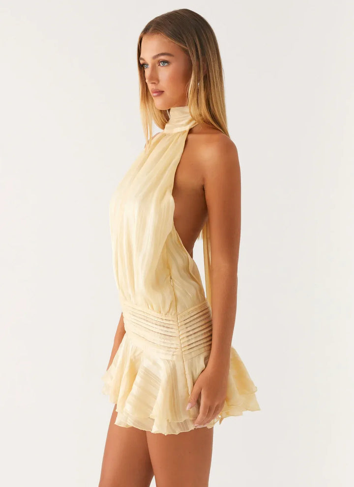 Elia - Mini vestido casual con escote halter