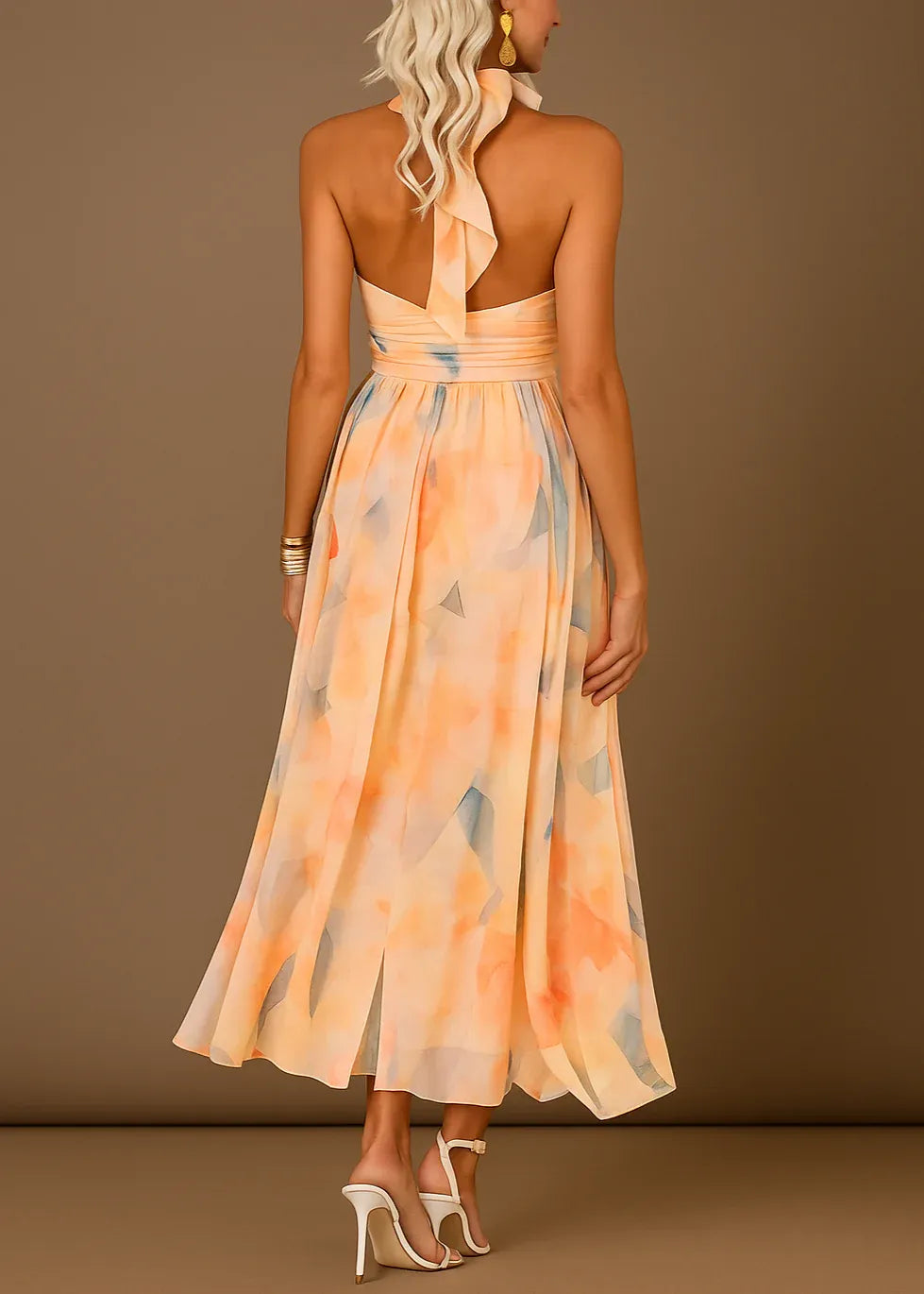 Nora - Vestido Largo con Estampado Acuarela