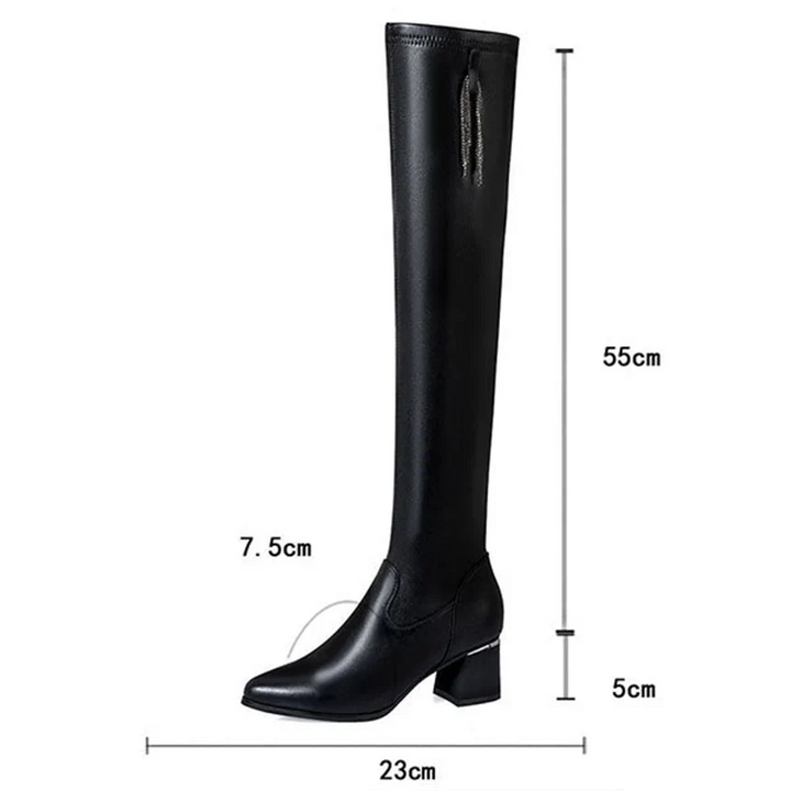 Natalia - Botas altas elásticas de tacón cómodo